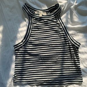 Stripped black and white crop top